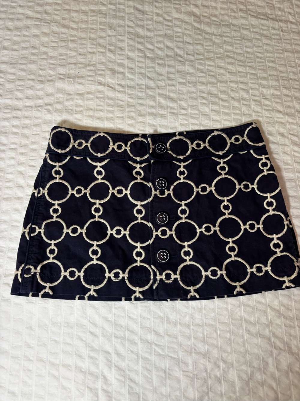 Juicy Couture Mini Skirt Navy/White Embroidered Size 2